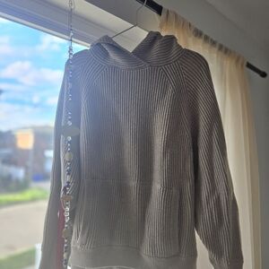 oyunstudio hooded poncho tunic, merino wool/cotton, xs/sCozy Tan Women's Sweater